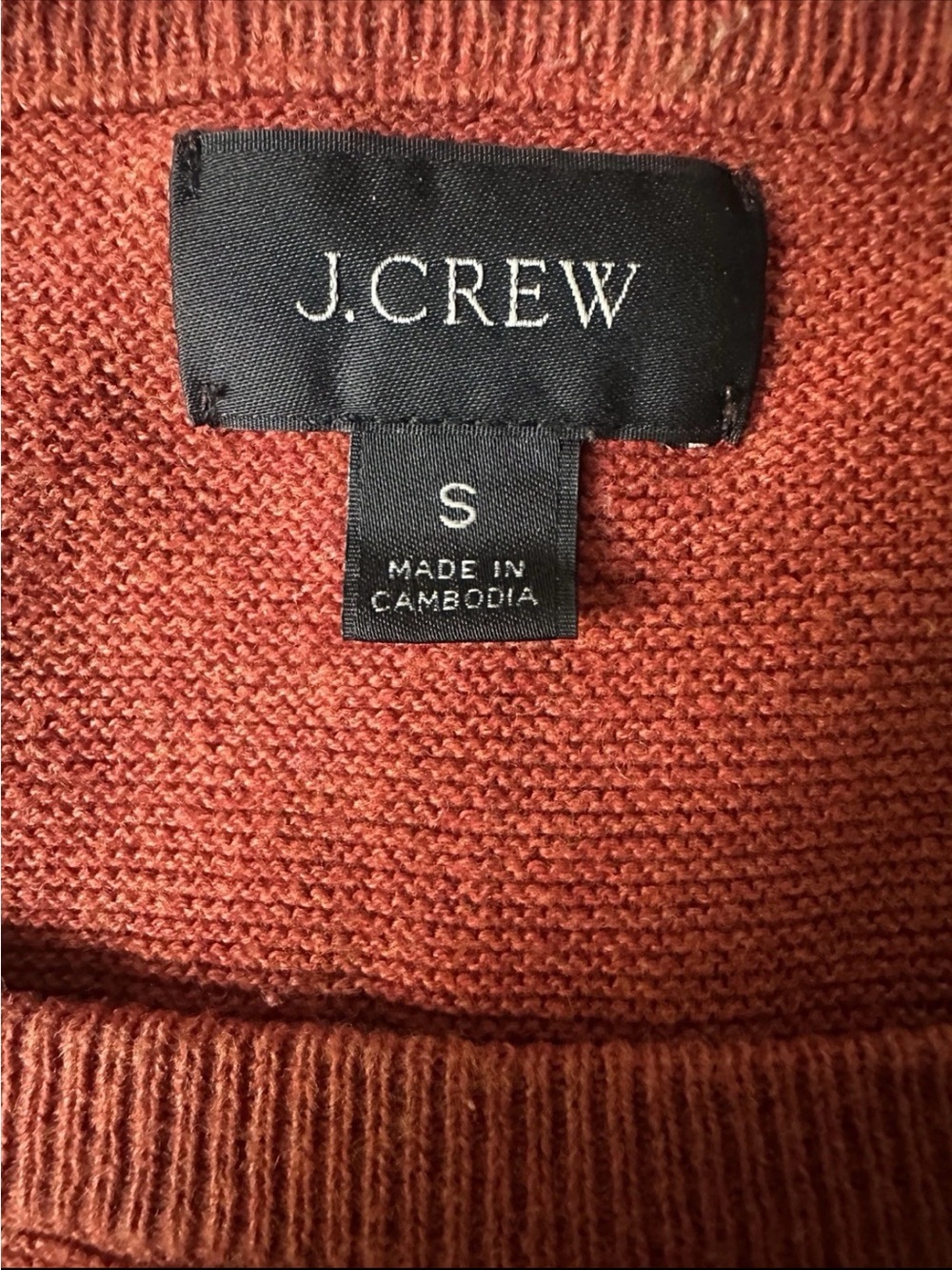 J.Crew Womens Small Orange 100% Cotton Crewneck Sweater Long Sleeve Knit - Picture 4 of 5
